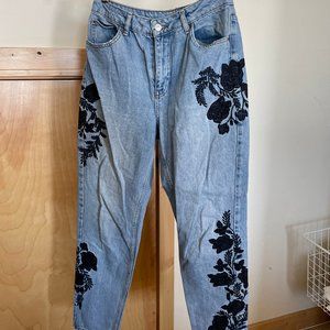 Topshop embroidered jeans W30